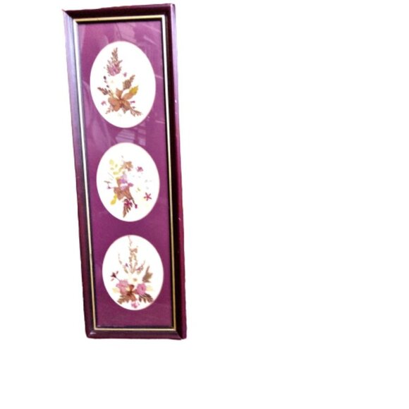 Vintage Framed Handmade floral Paper Collage art - Picture 12 of 13